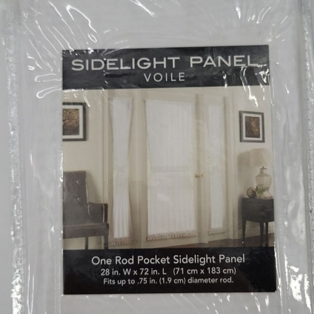 White Door Panel Voile 28 x 72